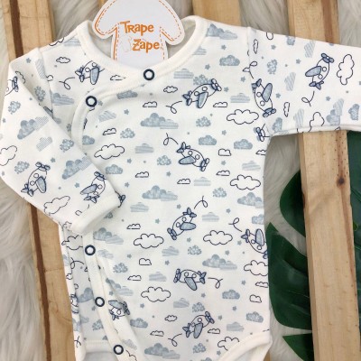 Body kimono manga longa - Aviaozinho Azul jeans